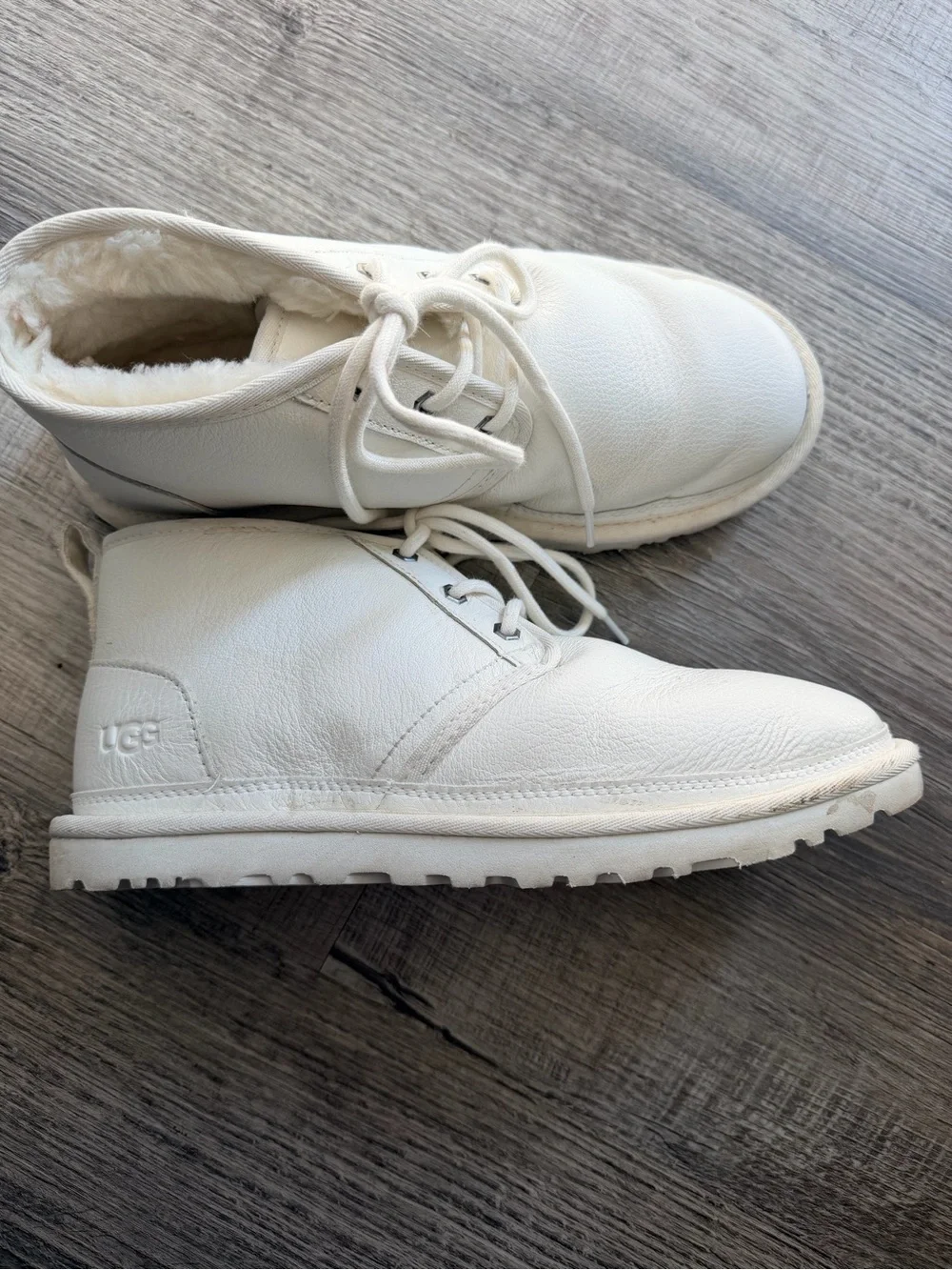 UGG Women’s Off-White Shearling-Lined Lace-Up Boots